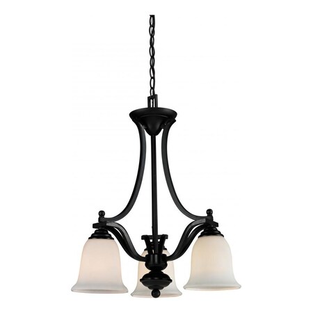 Z-Lite Bronze Lagoon 3 Light 1 Tier Chandelier with Matte Opal Shade 702-3-BRZ